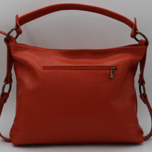 Sac à main en cuir vachette orange