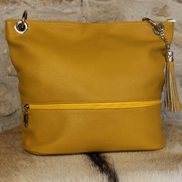 sac a main cuir jaune