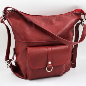 Sac en cuir vachette bordeaux
