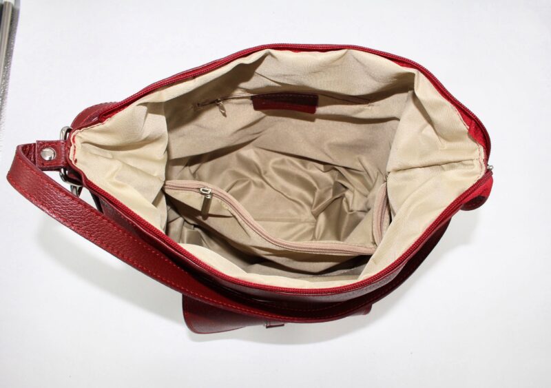 Sac en cuir vachette bordeaux – Image 3