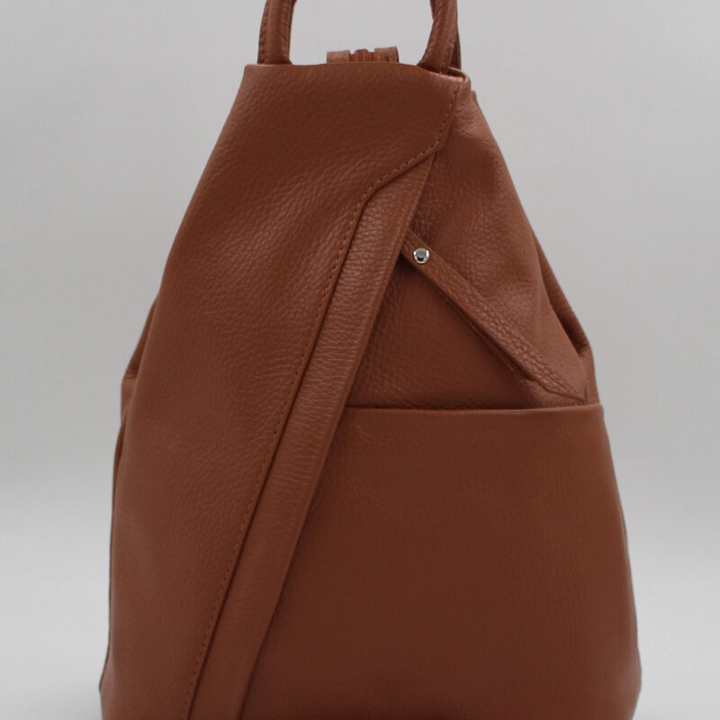 Sac à dos en cuir camel