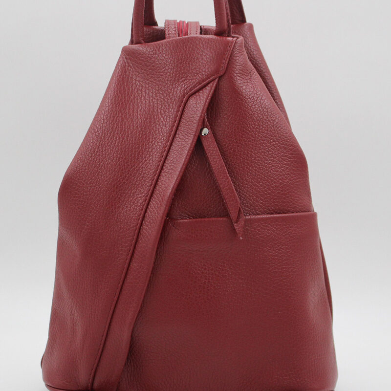 Sac à dos en cuir rouge