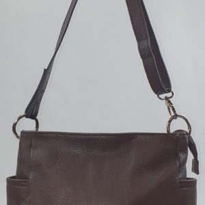 Sac à main en cuir marron foncé