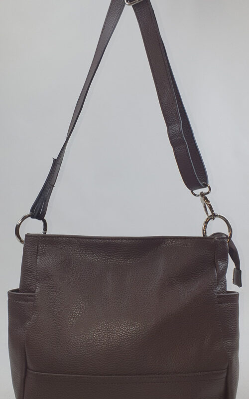 Sac à main en cuir marron foncé