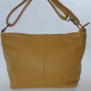 Sac à main en cuir jaune moutarde