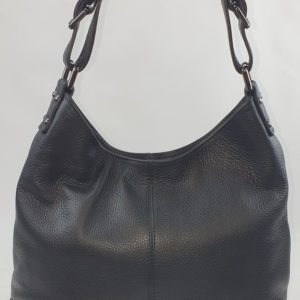 Sac à main cuir grainé noir