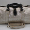 Sac de voyage en Cuir - argenté finition noir- petit format