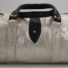 Sac de voyage en Cuir - argenté finition noir- petit format – Image 3