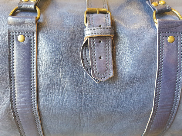 Sac de voyage en Cuir - Bleu - Grand format