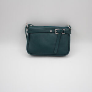 Pochette cuir vachette bleu canard