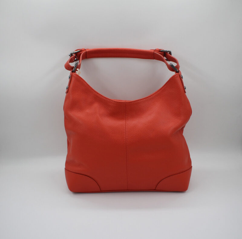 Sac à main en cuir vachette orange