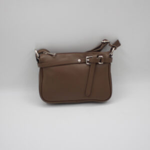 Pochette cuir vachette taupe