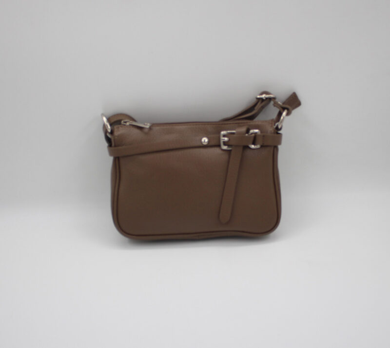 Pochette cuir vachette taupe