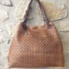 Sac à main en cuir camel tressé – Image 2