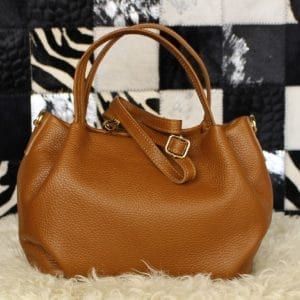 Sac à main en cuir camel