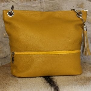 sac à main en cuir jaune