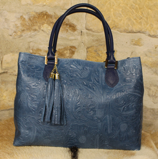 Pochette En Cuir Véritable Vera Pelle – Bleu – Neuf Avec étiquettes