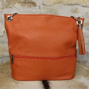 sac à main en cuir orange