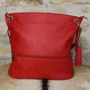 sac à main en cuir rouge