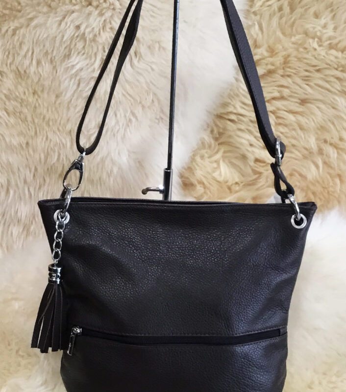 sac à main en cuir noir