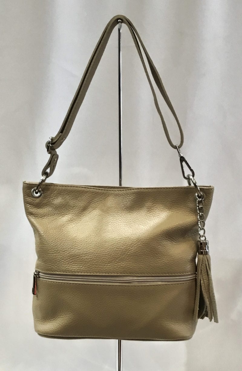 Sac à main en cuir beige