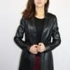 Veste en cuir agneau noir pour femme – Image 3