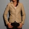 Veste en cuir beige pour femme